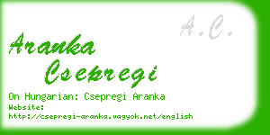 aranka csepregi business card